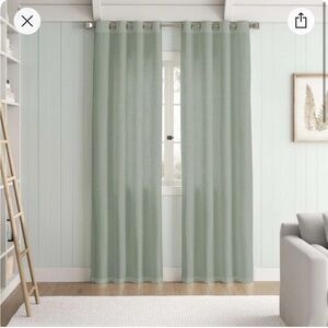 NEW Linen Sage Green Window Curtains 52W” x 84L” (2 panels)